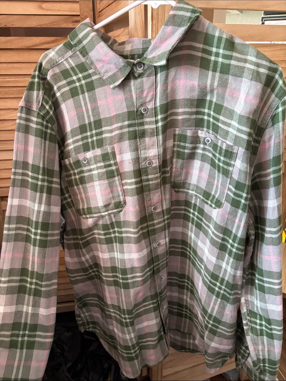 dip Green  Plaid Flannel Casual Button-Down Shirt NWOT